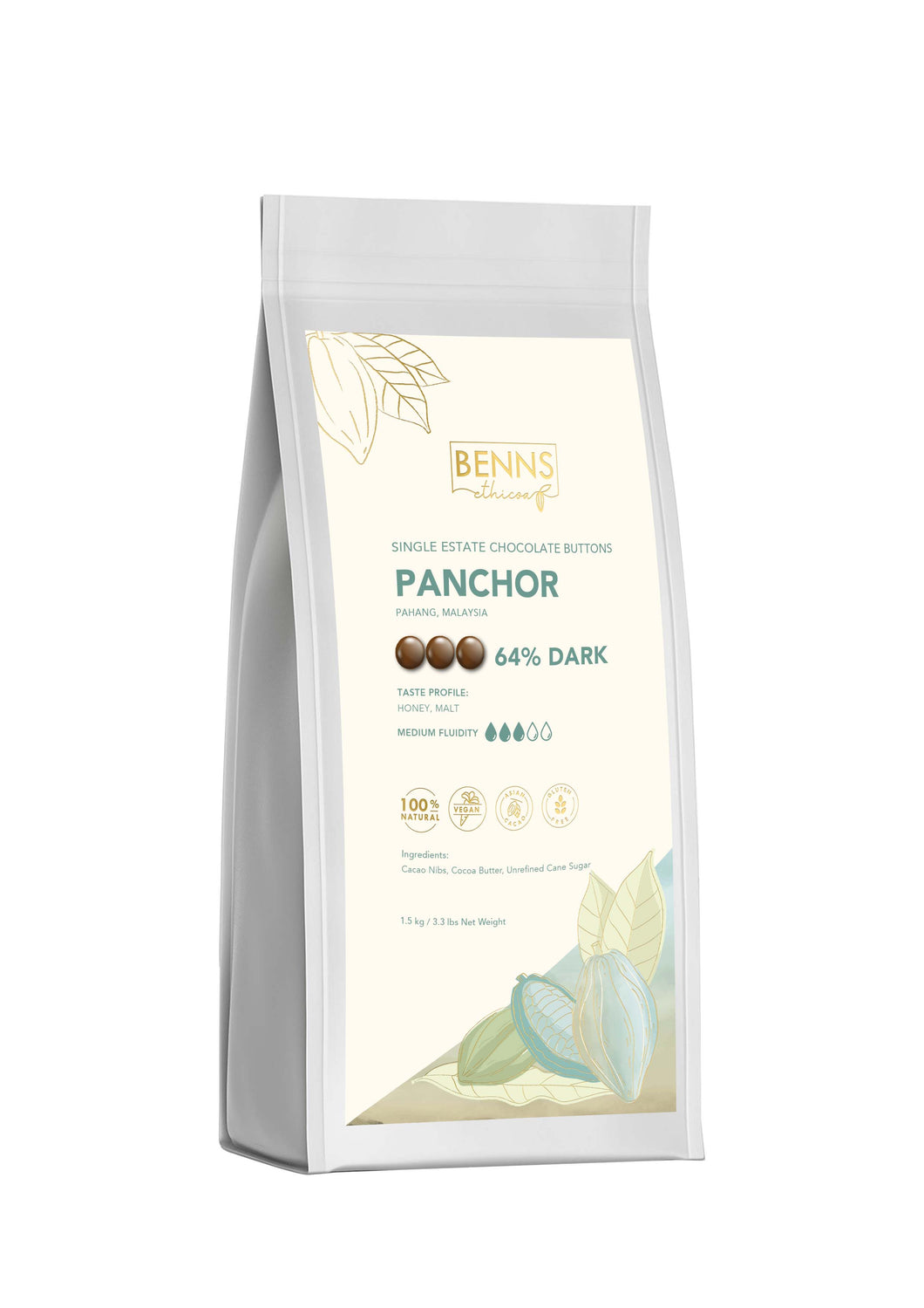 Panchor - 64% Dark Chocolate Buttons (1.5kg)