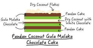 Pandan Coconut Gula Melaka Chocolate Cake